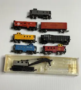 001-602010 Con-cor For Parts N Scale Lot Grey Crane Caboose Hopper Union Pacific Baby Ruth