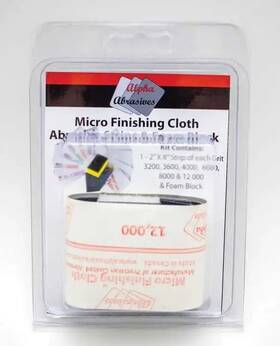 Creations Unlimited 232-3000 Micro Finishing Cloth Abrasive Strips With Foam Block 2 3000