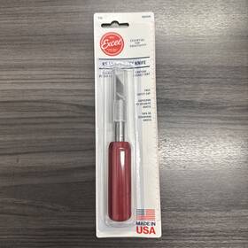 Excel Tools Exl16005 K5 Heavy Duty Plastic Red Handle Knife Carded With Safety Cap 16005