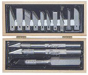 Excel Tools Exl44283 Knife Sets Wooden Box Craftsman Set Carded 44283