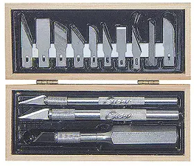 Exl44283 Excel Tools Knife Sets Wooden Box Craftsman Set Carded 44283