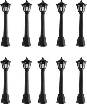 Jizlan Msl-10bk 10 Pcs Black Mini Miniature Street Light Model Railway Train Post Lamps Bla