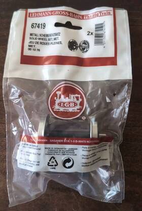 Lgb 011525674191 New Train Metal Wheel 67419 Pkg Of 2. Lehmann Gross Bahn 00 10 76