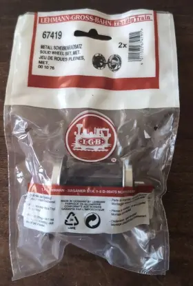 Lgb 011525674191 New Train Metal Wheel 67419 Pkg Of 2. Lehmann Gross Bahn 00 10 76