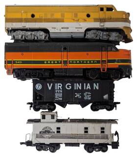 Lionel 01439 Athern Locomotive Boxcar Caboose Ho Lot Of 4 Rio Grande Northern Parts