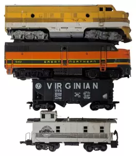 01439 Lionel Athern Locomotive Boxcar Caboose Ho Lot Of 4 Rio Grande Northern Parts
