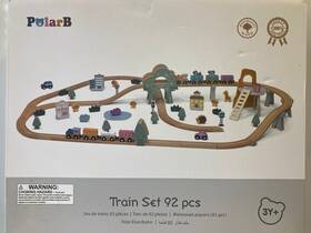 Polarb 971608440670 Wooden Train Set 92 Pieces New