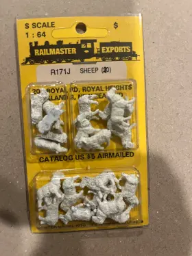 R171j Railmaster Exports S-scale Sheep Die Cast Qty. 20
