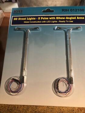 Rock Island Hobbies Rih11107 Hobby 12100 Ho Scale Street Lights-3 Poles With Elbow Angled Arms Hh