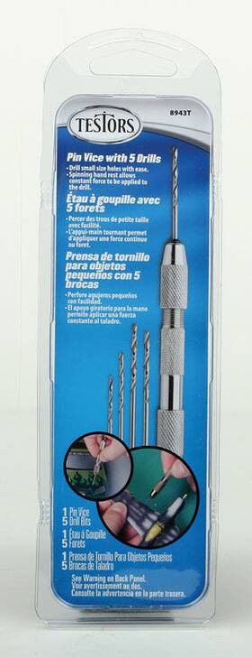 Testors Tes8943t Pin Vise With 5 Drill Bits Modeling Tools And Accessories 8943t