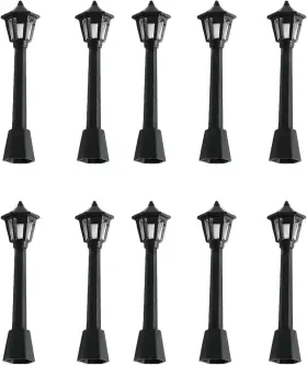 Wna092 Waign 10pcs Black Mini Miniature Street Light Model Railway Train Post Lamps Lamp