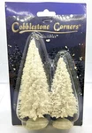 Cobblestone Corners Heavy Flocked Bottle Brush Trees Nip Christmas Village New. Price: $6.00.