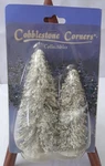 Cobblestone Corners Collectibles Miniature Christmas Trees Set 2 Flocked Used. Price: $12.00.