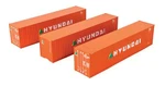 Walthers Scenemaster 949-18203 Ho 40' Flat Container 3-PACK Hyundai New. Price: $33.99.