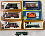 Tyco & Ahm Scale Old Time Train Cars 1860 WATER/HORSE/CABOOSE/BOX/FLAT-7 Used. Price: $55.00.