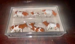 Preiser 10155 6 Figurines Cows Braun / White Gauge H0 Boxed New. Price: $24.99.