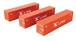 Walthers 949-18204 40' Corrugated Container- 3-PACK K-line Ho Scale New. Price: $31.99.
